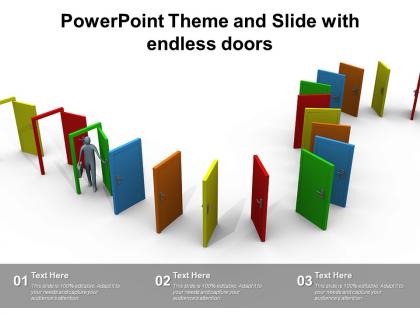 Powerpoint theme and slide with endless doors