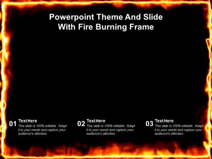 Powerpoint theme and slide with fire burning frame