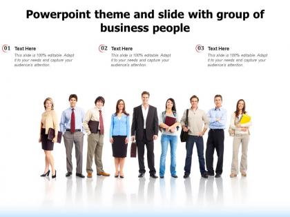 Powerpoint theme and slide with group of business people