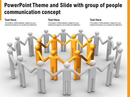 Powerpoint theme and slide with group of people communication concept