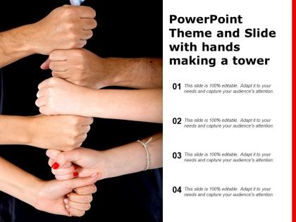 Powerpoint theme and slide with hands making a tower