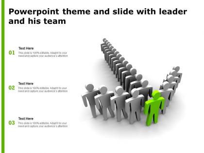 Powerpoint theme and slide with leader and his team