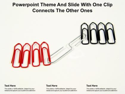 Powerpoint theme and slide with one clip connects the other ones
