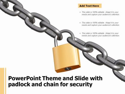 Powerpoint theme and slide with padlock and chain for security
