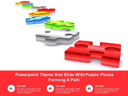 Powerpoint theme and slide with puzzle pieces forming a path