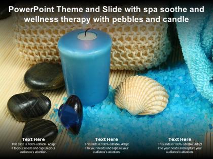 Powerpoint theme and slide with spa soothe and wellness therapy with pebbles and candle