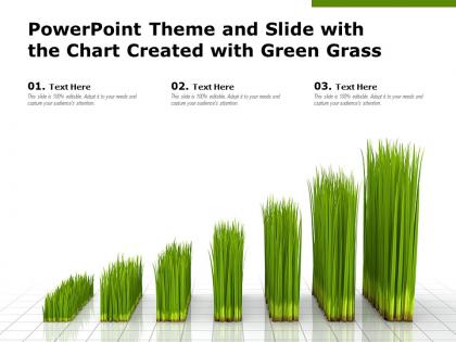 Powerpoint theme and slide with the chart created with green grass