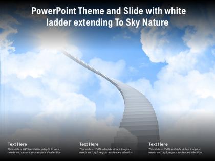 Powerpoint theme and slide with white ladder extending to sky nature