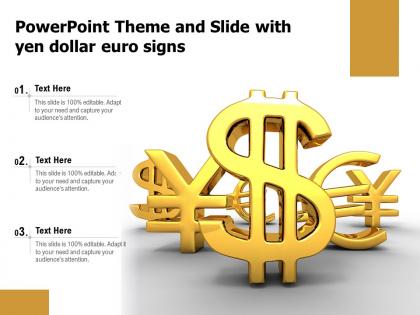 Powerpoint theme and slide with yen dollar euro signs