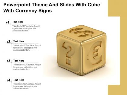 Powerpoint theme and slides with cube with currency signs