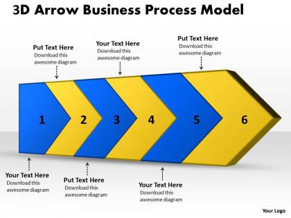 Ppt 3d arrow business powerpoint theme process model templates 6 stages