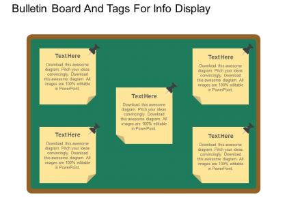 Ppt bulletin board and tags for info display flat powerpoint design