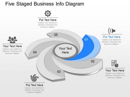 Ppt five staged business info diagram powerpoint template