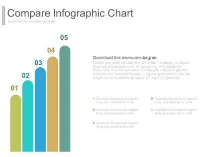 Ppt five staged compare infographics chart flat powerpoint design