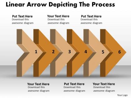 Ppt linear arrow depicting the proces business powerpoint templates 6 stages