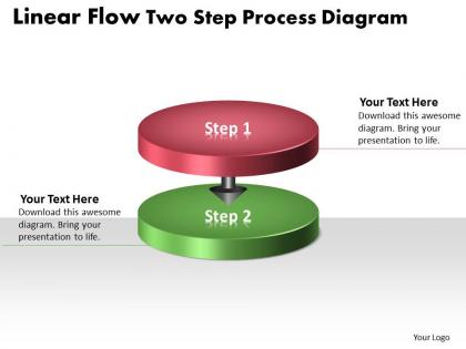 Ppt linear work flow chart powerpoint two step process diagram business templates 2 stages