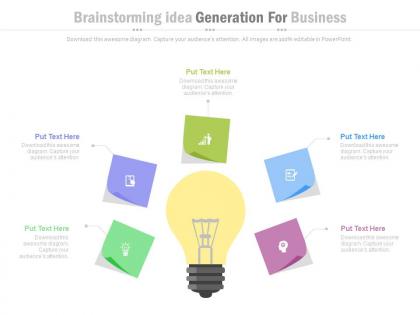 Ppts brainstorming idea generation for business flat powerpoint design