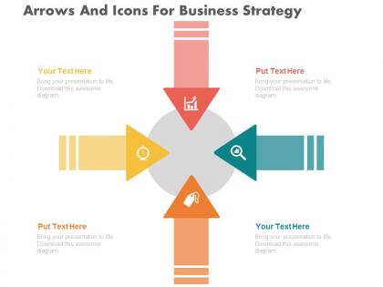 Ppts four arrows and icons for business strategy flat powerpoint design