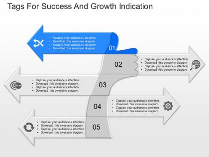 Ppts tags for success and growth indication powerpoint template