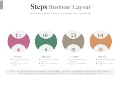 Pptx four staged step business layout diagram flat powerpoint design