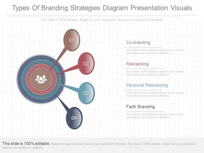 Pptx types of branding strategies diagram presentation visuals