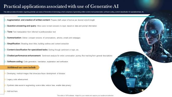 Practical Applications Associated With Use Of Top Generative AI Tools To Look For AI SS V