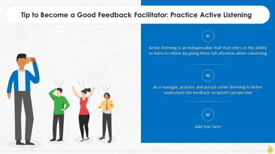 Practice Active Listening For Facilitating Feedback As A Manager Training Ppt