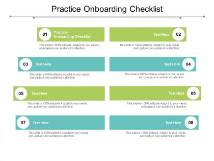 Practice onboarding checklist ppt powerpoint presentation slides example cpb