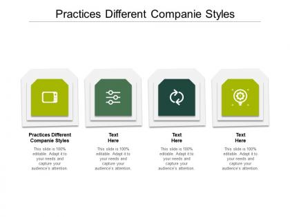 Practices different companie styles ppt powerpoint presentation model design ideas cpb