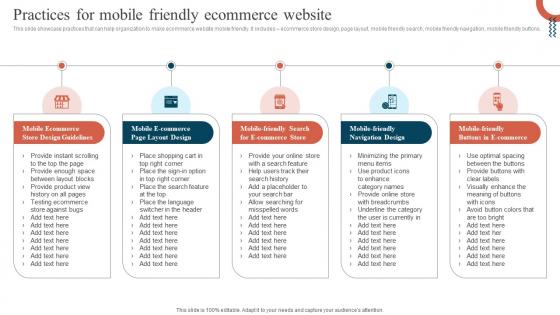 Practices For Mobile Friendly Ecommerce Website Promoting Ecommerce Products