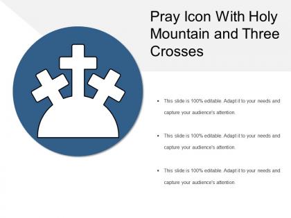 Pray icon with holy mountain and three crosses