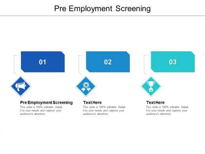 Pre employment screening ppt powerpoint presentation professional brochure cpb
