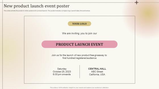 Pre Event Tasks New Product Launch Event Poster Ppt Powerpoint Presentation Outline Diagrams