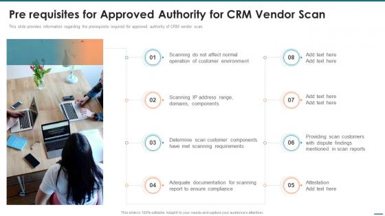 Pre Requisites For Approved Authority For Crm Vendor Scan Crm Digital Transformation Toolkit