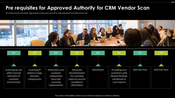 Pre Requisites For Approved Authority For CRM Vendor Scan Digital Transformation Driving Customer