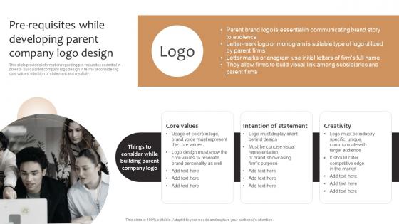 Pre Requisites While Developing Parent Company Logo Product Corporate And Umbrella Branding