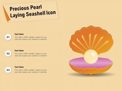 Precious pearl laying seashell icon