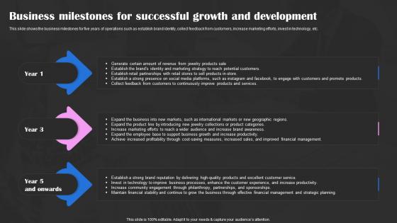 Precious Stones Business Plan Business Milestones For Successful Growth And Development BP SS