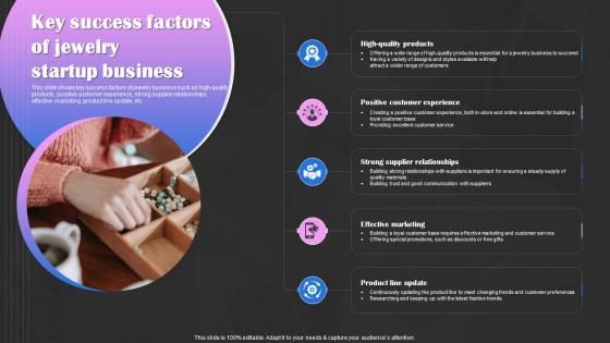 Precious Stones Business Plan Key Success Factors Of Jewelry Startup Business BP SS