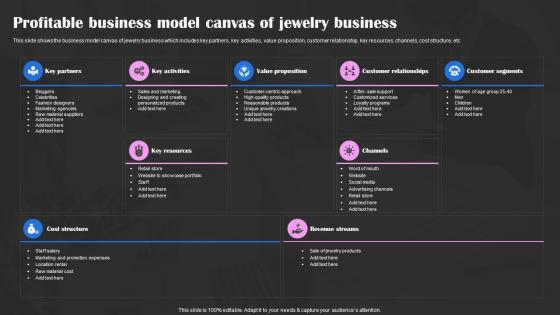 Precious Stones Business Plan Profitable Business Model Canvas Of Jewelry Business BP SS