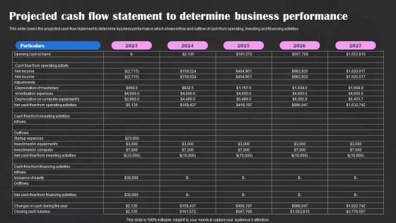 Precious Stones Business Plan Projected Cash Flow Statement To Determine Business Performance BP SS