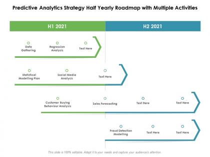 Predictive analytics strategy half yearly roadmap with multiple activities