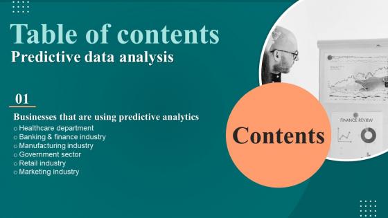 Predictive Data Analysis Table Of Contents Ppt Styles Graphics
