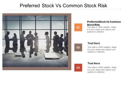 Preferred stock vs common stock risk ppt powerpoint presentation show vector cpb