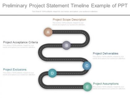 Preliminary project statement timeline example of ppt