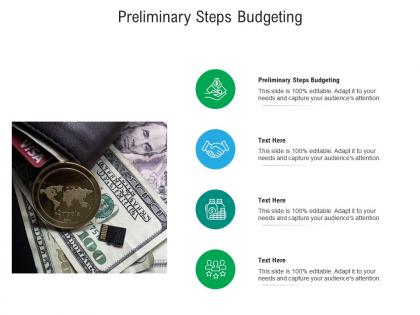 Preliminary steps budgeting ppt powerpoint presentation gallery example file cpb