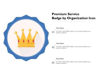 Premium service badge by organization icon