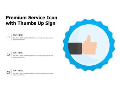 Premium service icon with thumbs up sign