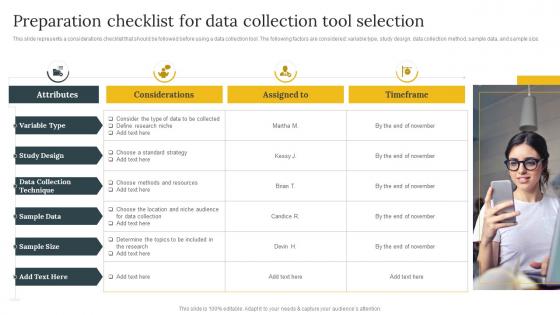 Preparation Checklist For Data Collection Tool Selection