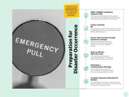Preparation for disaster occurrence a637 ppt powerpoint presentation show microsoft